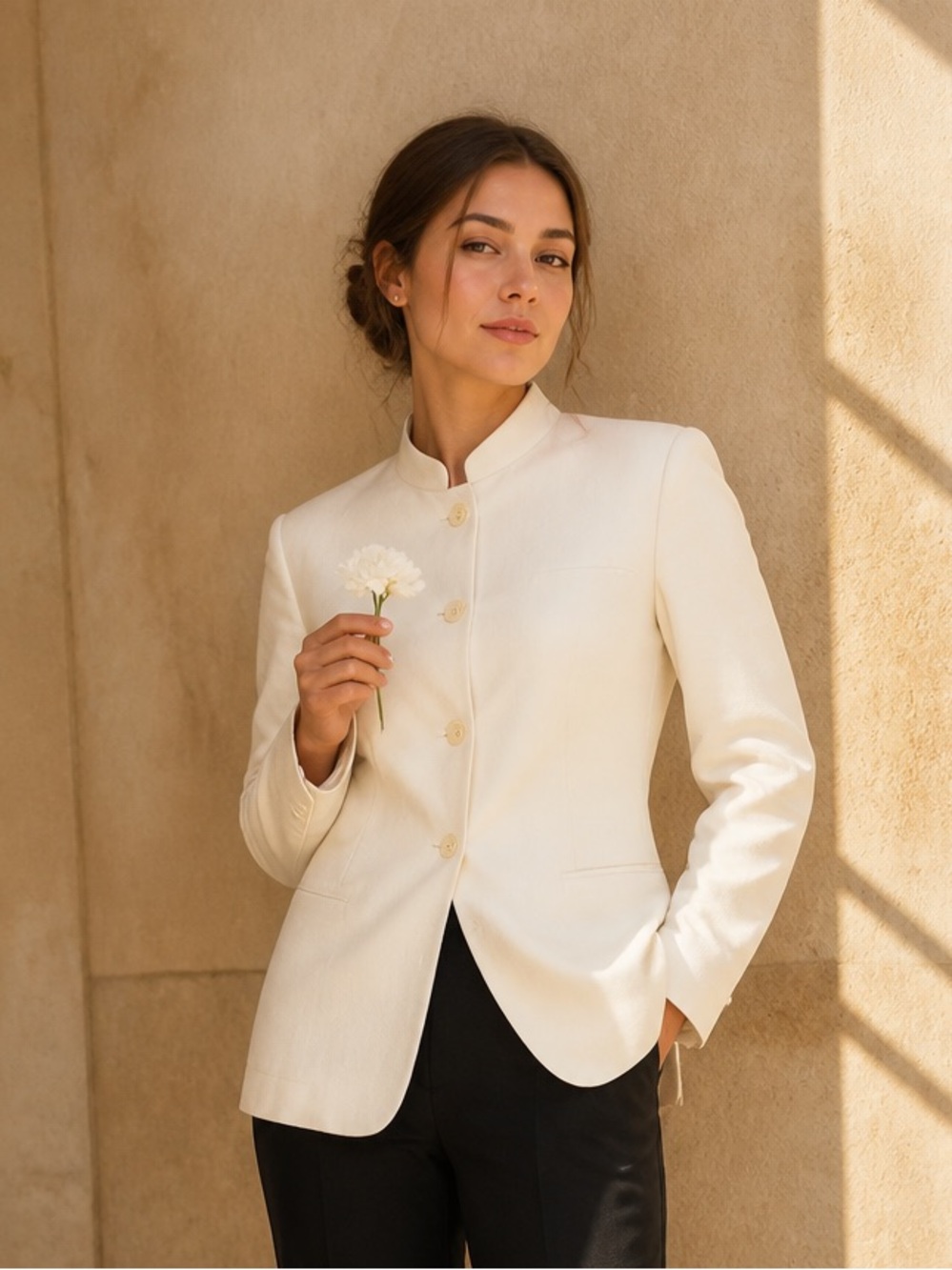 Harvé Benard By Benard Holtzman Vintage Womens Linen Kimono Jacket Ivory Size 10